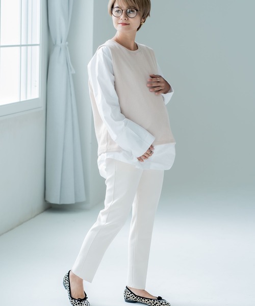 CHOCOA(チョコア)の「マタニティセンタープレススラックスパンツ(マタニティウェア/グッズ・レディース・ブラック/アイボリー・MEDIUM/LARGE/X-LARGE)」の10枚目の写真