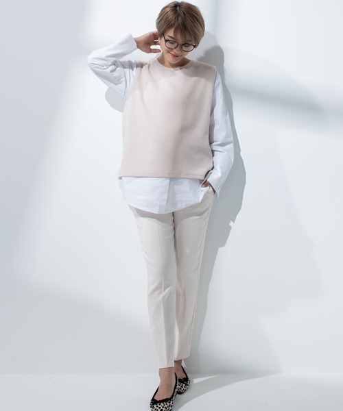 CHOCOA(チョコア)の「マタニティセンタープレススラックスパンツ(マタニティウェア/グッズ・レディース・ブラック/アイボリー・MEDIUM/LARGE/X-LARGE)」の5枚目の写真