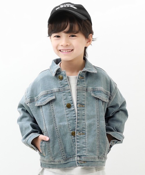 devirock(デビロック)の「楽デニム デニムジャケット(デニムジャケット・キッズ・ネイビー/ブルー系その他・120cm/130cm/140cm/150cm/160cm/110cm/100cm)」の1枚目の写真