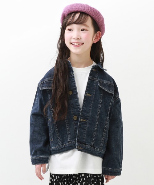 devirock(デビロック)の「楽デニム デニムジャケット(デニムジャケット・キッズ・ネイビー/ブルー系その他・120cm/130cm/140cm/150cm/160cm/110cm/100cm)」の2枚目の写真
