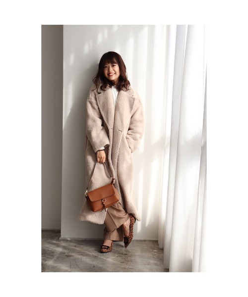 Pierrot（ピエロ）の「ボアラペルコート（チェスターコート・レディース・ブラック/モカ/ホワイト系その他・M）」の2枚目の写真