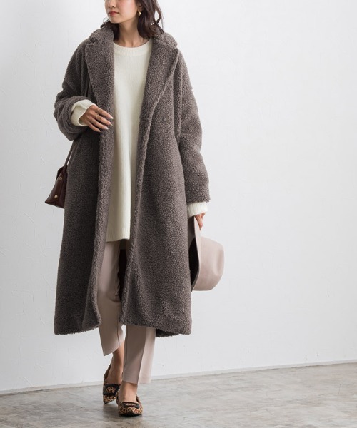 Pierrot（ピエロ）の「ボアラペルコート（チェスターコート・レディース・ブラック/モカ/ホワイト系その他・M）」の15枚目の写真