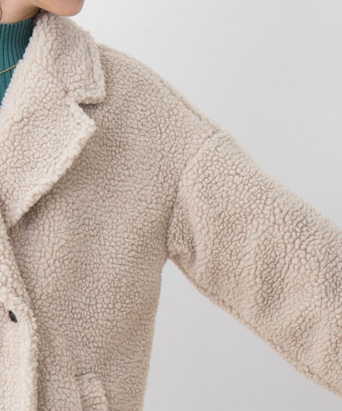 Pierrot（ピエロ）の「ボアラペルコート（チェスターコート・レディース・ブラック/モカ/ホワイト系その他・M）」の5枚目の写真