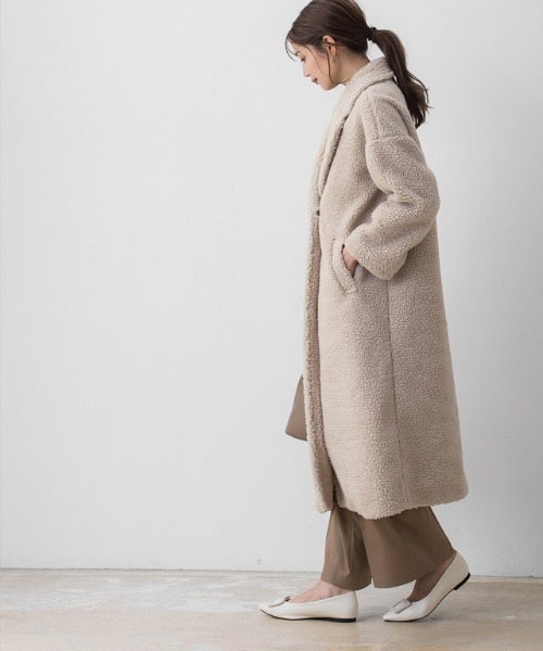 Pierrot（ピエロ）の「ボアラペルコート（チェスターコート・レディース・ブラック/モカ/ホワイト系その他・M）」の6枚目の写真