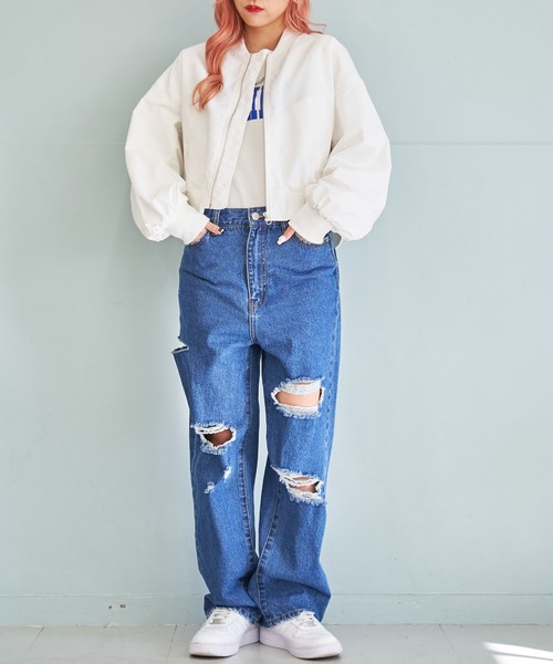 WEGO（ウィゴー）の「WEGO/ボリュームスリーブショートMA-1（MA-1・レディース・ホワイト/ブラック/ピンク・FREE）」の11枚目の写真