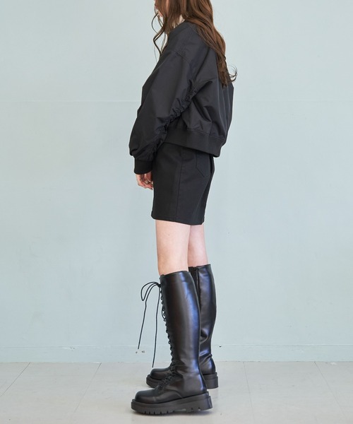 WEGO（ウィゴー）の「WEGO/ボリュームスリーブショートMA-1（MA-1・レディース・ホワイト/ブラック/ピンク・FREE）」の12枚目の写真