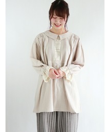 Samansa Mos2 | レース貼りチュニックブラウス(シャツ/ブラウス)