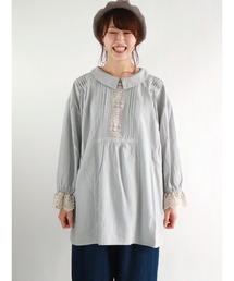 Samansa Mos2 | レース貼りチュニックブラウス(シャツ/ブラウス)
