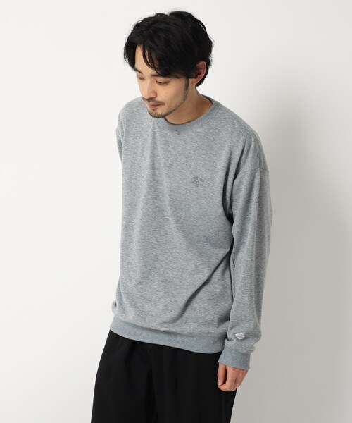 BASECONTROL(ベースコントロール)の「◆裏シャギーボア ストレッチ クルーネックプルオーバー(スウェット・メンズ・ベージュ/グレー/オレンジ/ブラック/ライトグリーン/ブラウン系その他・03/02/04)」の3枚目の写真