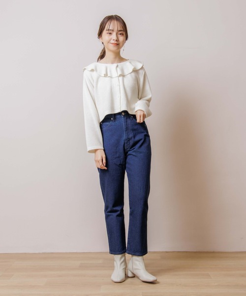 flower(フラワー)の「ウォーミーカラートップ(ニット/セーター・レディース・ホワイト/ブラウン・FREE)」の12枚目の写真