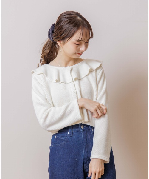 flower(フラワー)の「ウォーミーカラートップ(ニット/セーター・レディース・ホワイト/ブラウン・FREE)」の21枚目の写真