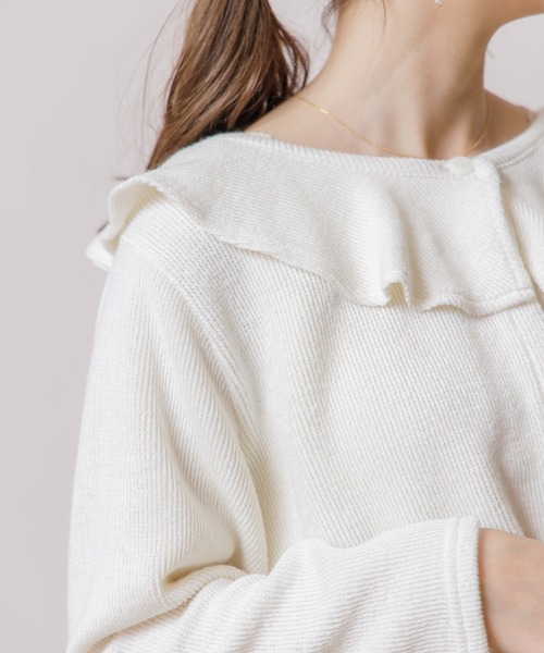 flower(フラワー)の「ウォーミーカラートップ(ニット/セーター・レディース・ホワイト/ブラウン・FREE)」の14枚目の写真