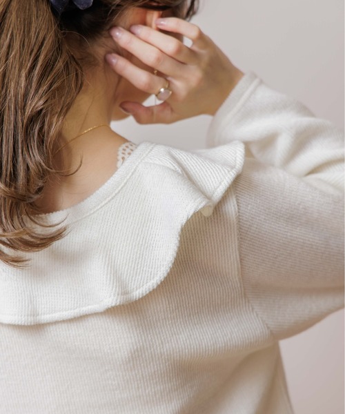 flower(フラワー)の「ウォーミーカラートップ(ニット/セーター・レディース・ホワイト/ブラウン・FREE)」の17枚目の写真