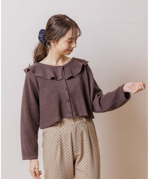 flower(フラワー)の「ウォーミーカラートップ(ニット/セーター・レディース・ホワイト/ブラウン・FREE)」の9枚目の写真