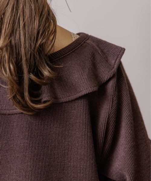 flower(フラワー)の「ウォーミーカラートップ(ニット/セーター・レディース・ホワイト/ブラウン・FREE)」の5枚目の写真