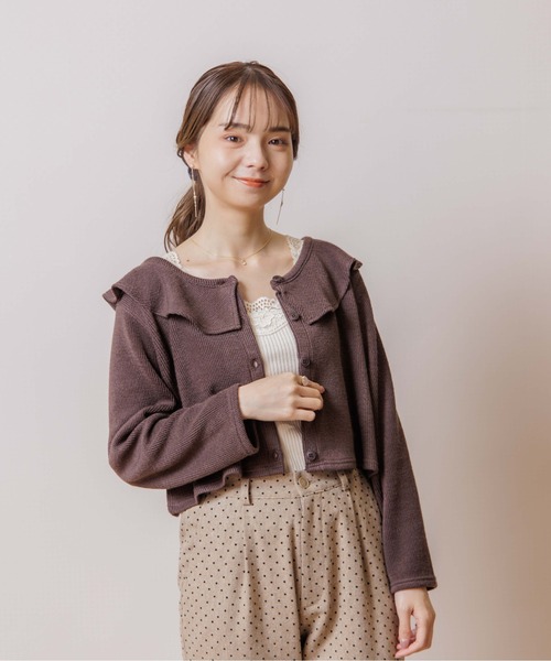 flower(フラワー)の「ウォーミーカラートップ(ニット/セーター・レディース・ホワイト/ブラウン・FREE)」の7枚目の写真