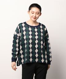 【sandy】アーガイル脇スリットプルオーバー