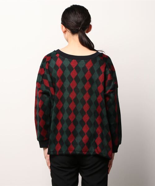 sandy（サンディー）の「【sandy】アーガイル脇スリットプルオーバー（パーカー・レディース・オフホワイト/イエロー系その他/レッド系その他・FREE）」の5枚目の写真