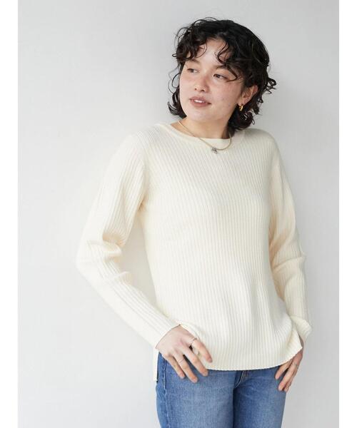 CRAFT STANDARD BOUTIQUE（クラフトスタンダードブティック）の「クルーネックリブニットプルオーバー　＊（ニット/セーター・レディース・チャコールグレー/パープル/レッド/グリーン/アイボリー・M/L）」の18枚目の写真