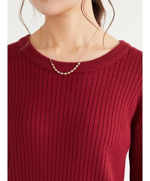 CRAFT STANDARD BOUTIQUE（クラフトスタンダードブティック）の「クルーネックリブニットプルオーバー　＊（ニット/セーター・レディース・チャコールグレー/パープル/レッド/グリーン/アイボリー・M/L）」の14枚目の写真