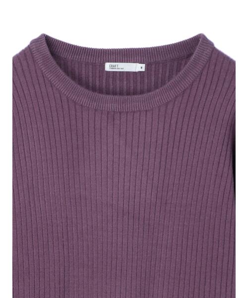 CRAFT STANDARD BOUTIQUE（クラフトスタンダードブティック）の「クルーネックリブニットプルオーバー　＊（ニット/セーター・レディース・チャコールグレー/パープル/レッド/グリーン/アイボリー・M/L）」の9枚目の写真