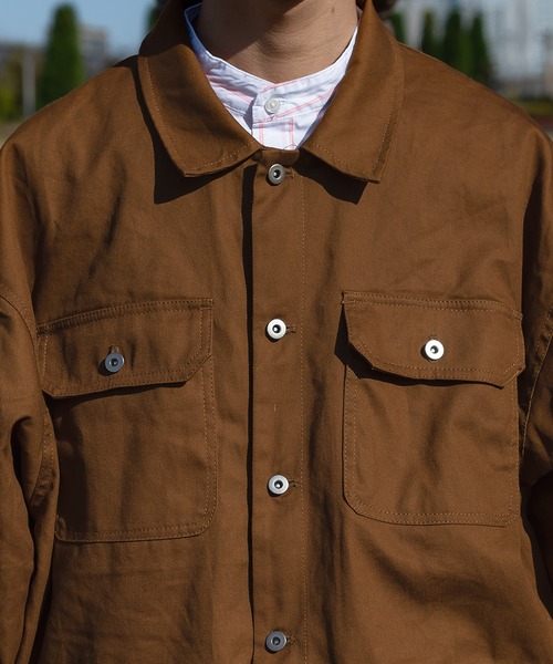 kutir(クティール)の「ミリタリーカバーオール(カバーオール・メンズ・ダークブラウン/カーキ・LARGE/MEDIUM)」の11枚目の写真