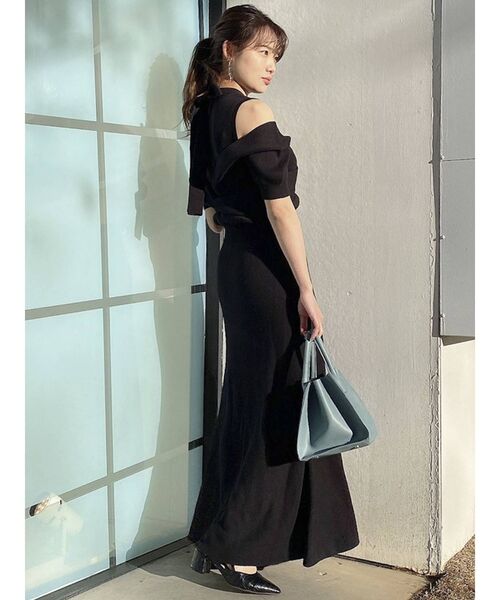 dazzlin（ダズリン）の「レイヤードクロスニットマーメイドワンピース（ワンピース・レディース・ブラック/パープル/グレー/ピンク・MEDIUM/SMALL）」の18枚目の写真