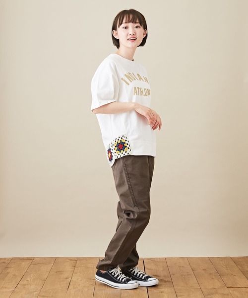 CUBE SUGAR（キューブシュガー）の「ツイル スリム ウエストゴム 無地 ギャザーパンツ（その他パンツ・レディース・チャコールグレー/ベージュ/カーキ・S/M）」の15枚目の写真