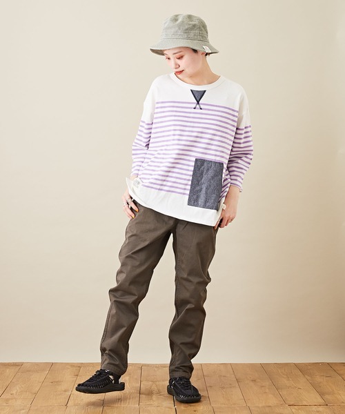 CUBE SUGAR（キューブシュガー）の「ツイル スリム ウエストゴム 無地 ギャザーパンツ（その他パンツ・レディース・チャコールグレー/ベージュ/カーキ・S/M）」の16枚目の写真