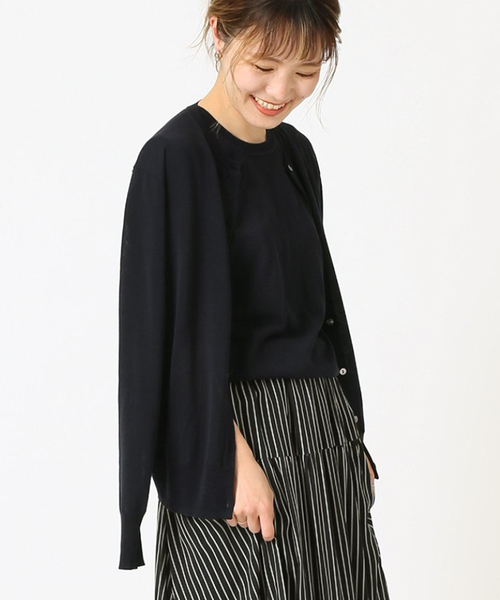 アンサンブルクルーネックカーディガン/プルオーバー◆
