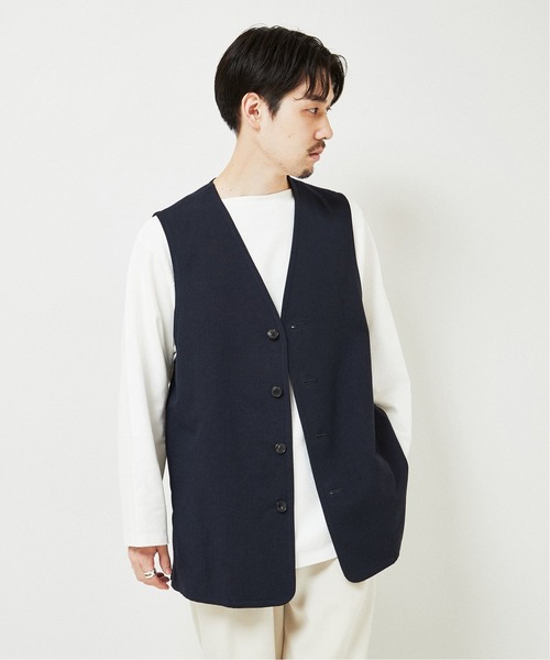 EDIFICE LA BOUCLE（エディフィスラブークル）の「【LA BOUCLE】ネップグログラン ロングベスト（ベスト・メンズ・ネイビー/ナチュラル・3/2）」の16枚目の写真