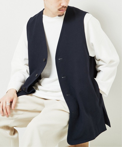 EDIFICE LA BOUCLE（エディフィスラブークル）の「【LA BOUCLE】ネップグログラン ロングベスト（ベスト・メンズ・ネイビー/ナチュラル・3/2）」の22枚目の写真