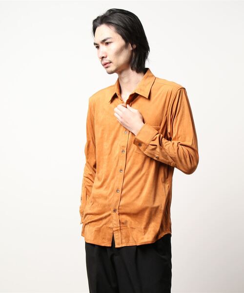 LiSS（リス）の「【Ls】【LiSS】フェイクスエードシャツ（シャツ/ブラウス・メンズ・ブラウン系その他/ブラック・1/2）」の5枚目の写真