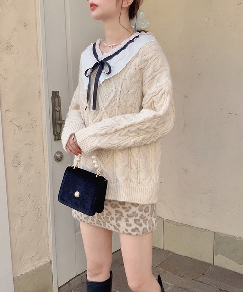 lissi Boutique（リージーブティック）の「【lissi Boutique】レオパード台形スカート（スカート・レディース・ベージュ・SMALL/MEDIUM）」の2枚目の写真
