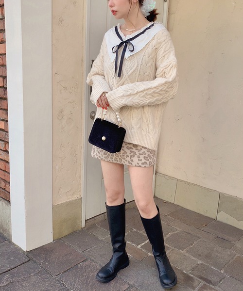 lissi Boutique（リージーブティック）の「【lissi Boutique】レオパード台形スカート（スカート・レディース・ベージュ・SMALL/MEDIUM）」の11枚目の写真