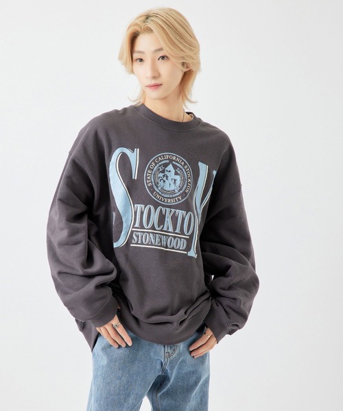 re_k by JUNRED（レクバイジュンレッド）の「【　re_k by JUNRED　】ヴィンテージカレッジBIGバルーンスウェット（スウェット・メンズ・チャコールグレー/ホワイト/ラベンダー・LL/M/L/S）」の11枚目の写真