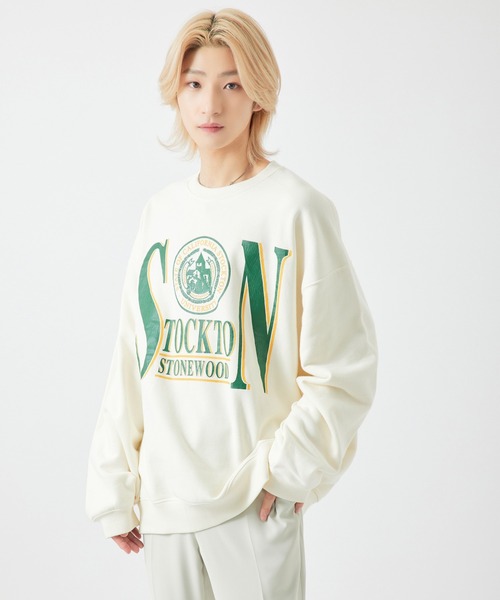 re_k by JUNRED（レクバイジュンレッド）の「【　re_k by JUNRED　】ヴィンテージカレッジBIGバルーンスウェット（スウェット・メンズ・チャコールグレー/ホワイト/ラベンダー・LL/M/L/S）」の14枚目の写真