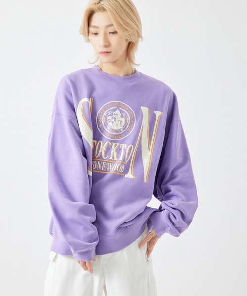 re_k by JUNRED（レクバイジュンレッド）の「【　re_k by JUNRED　】ヴィンテージカレッジBIGバルーンスウェット（スウェット・メンズ・チャコールグレー/ホワイト/ラベンダー・LL/M/L/S）」の17枚目の写真