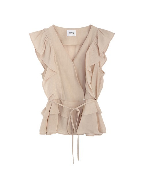 ACYM(アシーム)の「Nosleeve volume frill ブラウス(シャツ/ブラウス・レディース・アイボリー/ブラック/ベージュ・FREE)」の7枚目の写真