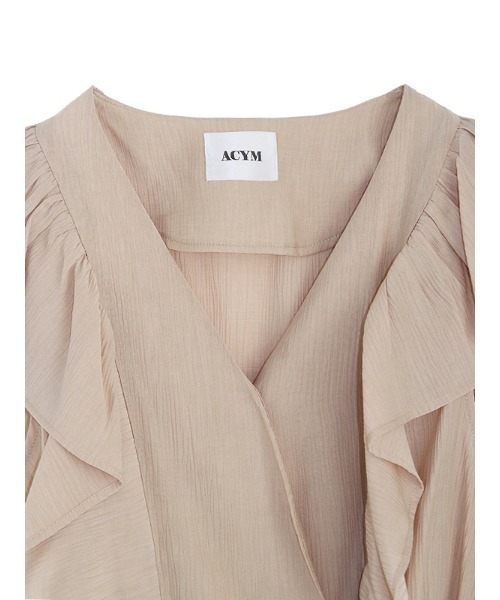 ACYM(アシーム)の「Nosleeve volume frill ブラウス(シャツ/ブラウス・レディース・アイボリー/ブラック/ベージュ・FREE)」の5枚目の写真