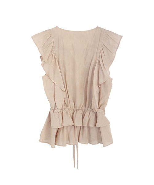 ACYM(アシーム)の「Nosleeve volume frill ブラウス(シャツ/ブラウス・レディース・アイボリー/ブラック/ベージュ・FREE)」の9枚目の写真