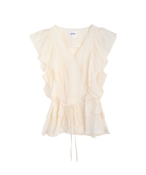 ACYM(アシーム)の「Nosleeve volume frill ブラウス(シャツ/ブラウス・レディース・アイボリー/ブラック/ベージュ・FREE)」の10枚目の写真