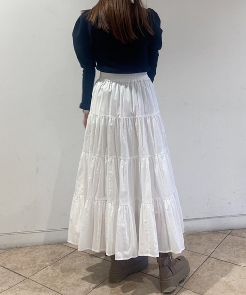 SNIDEL（スナイデル）の「ティアードロングスカート（スカート・レディース・ホワイト/ブラック/チェック・0/1）」の22枚目の写真