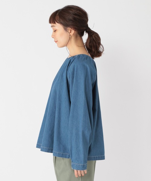 studio CLIP（スタディオクリップ）の「ダブルフロントデニムアソートブラウス（シャツ/ブラウス・レディース・ライトブルー/オフホワイト/カーキ・FREE）」の14枚目の写真