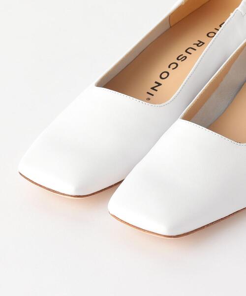 FABIO RUSCONI＞NATUR BIANCO スクエアトゥ パンプス FABIO RUSCONI（ファビオルスコーニ）の「＜FABIO RUSCONI