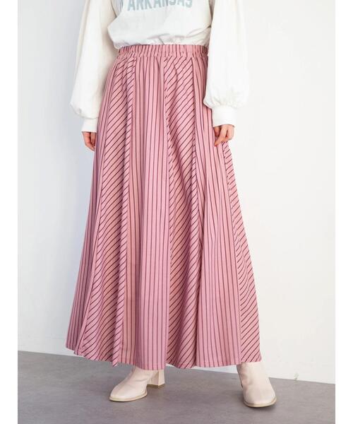 RAY CASSIN FAVORI（レイカズンフェバリ）の「・RAY CASSIN ストライプフレアハギスカート＊（スカート・レディース・ピンク/ベージュ/カーキ/ブラック・FREE）」の17枚目の写真