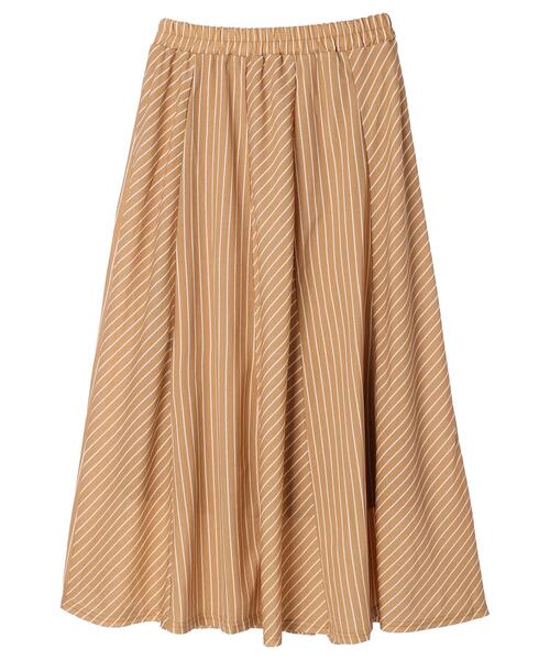 RAY CASSIN FAVORI（レイカズンフェバリ）の「・RAY CASSIN ストライプフレアハギスカート＊（スカート・レディース・ピンク/ベージュ/カーキ/ブラック・FREE）」の6枚目の写真
