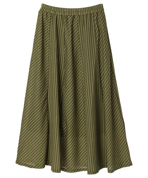 RAY CASSIN FAVORI（レイカズンフェバリ）の「・RAY CASSIN ストライプフレアハギスカート＊（スカート・レディース・ピンク/ベージュ/カーキ/ブラック・FREE）」の5枚目の写真