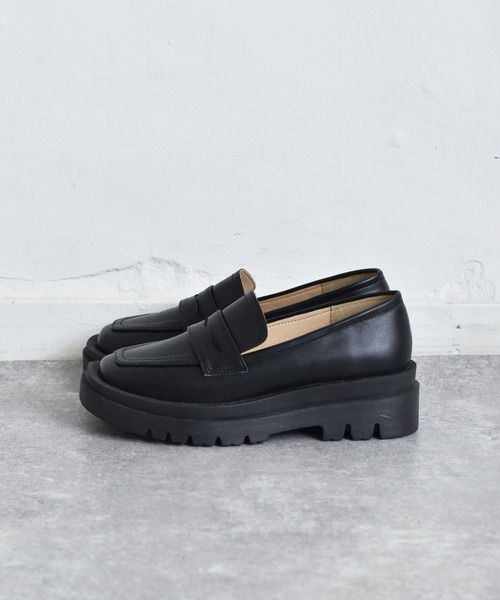 RETRO GIRL(レトロガール)の「厚底スクエアローファー(ローファー・レディース・ブラック/ベージュ/オフホワイト・M/L)」の7枚目の写真