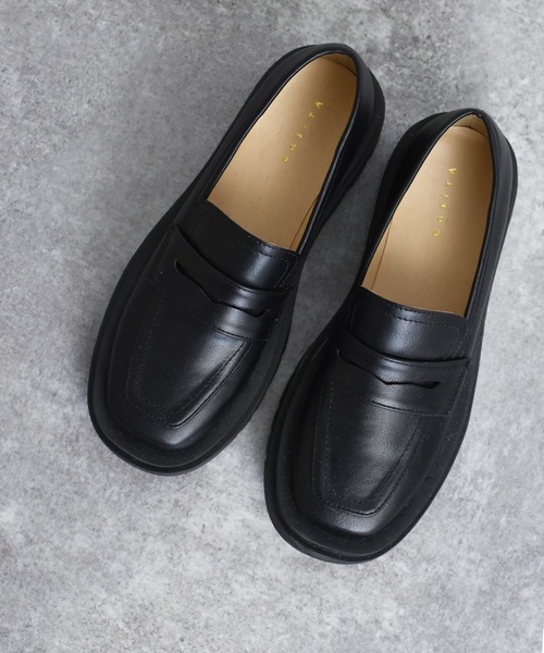 RETRO GIRL(レトロガール)の「厚底スクエアローファー(ローファー・レディース・ブラック/ベージュ/オフホワイト・M/L)」の9枚目の写真